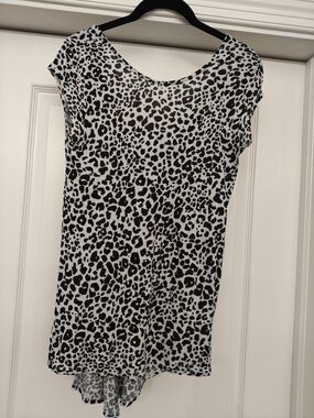 Zara Black and White Leopard Print Tunic